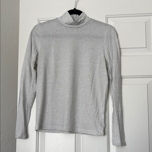 Marine Layer Striped Mock Neck in Black and White
